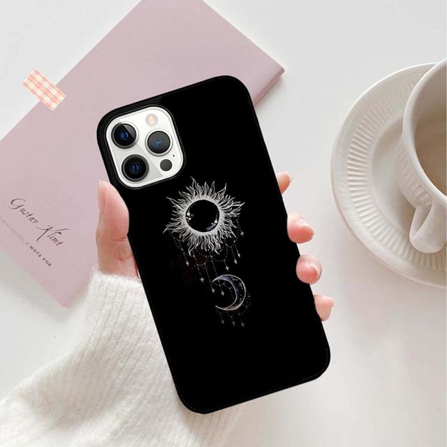 Sonne Mond Sterne Handyhülle Rückseite für iPhone 17 Air 16 15 14 13 11 12 Pro Max Plus Hülle Coque