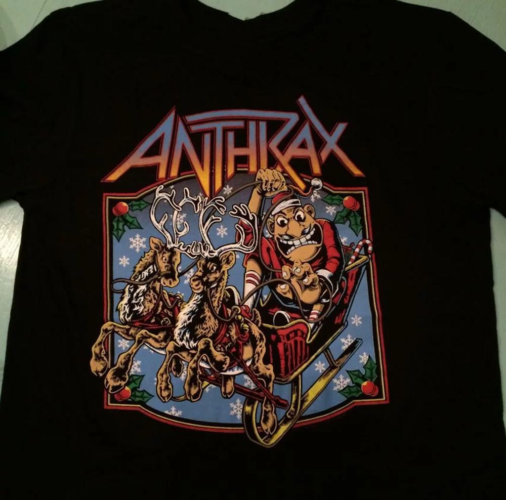 Anthrax Band С Рождеством Мужская Футболка Унисекс Футболка Все Размеры S-45XL Унисекс Футболка XXXXL