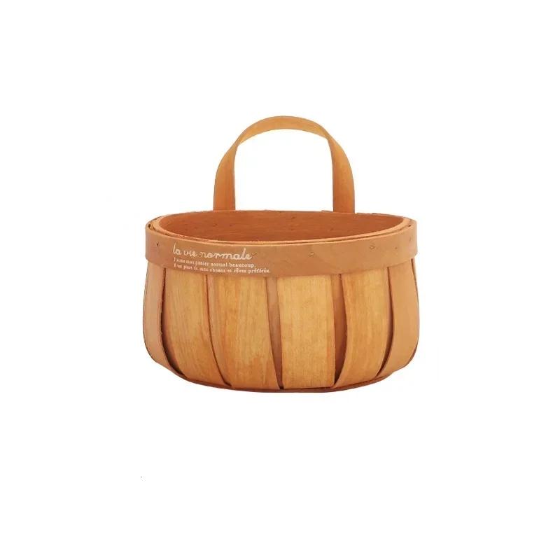 2025 Новые кухонные корзины для хранения щепы с ручкой плетеные корзины ротанговая корзина для пикника хлеб фрукты хранение подвесная корзина орг S 12x10x9cm 1080₽