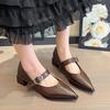 French evening wind single shoes soft sole soft leather pointed flat bottom boat shoes summer small fragrant evening shoes black Mary Jane shoes
