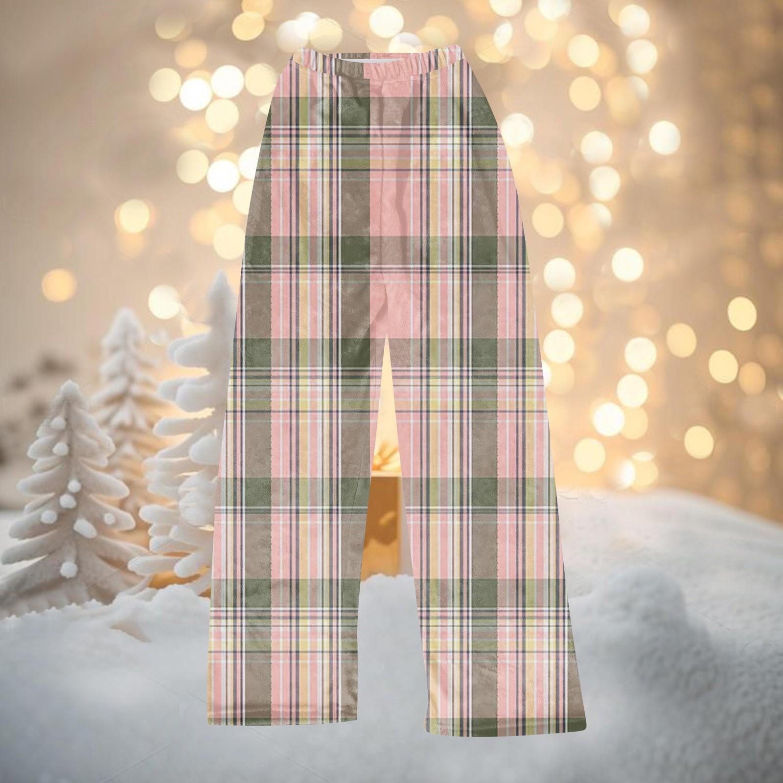 

Женские зимние брюки, длинные брюки, рождественские принтованные брюки M