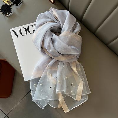 Luxury Shiny Diamond Scarf Silk Women Hijab Soft Wool Shawls and Wraps Large Thin Scarves Foulard Female Bufanda New