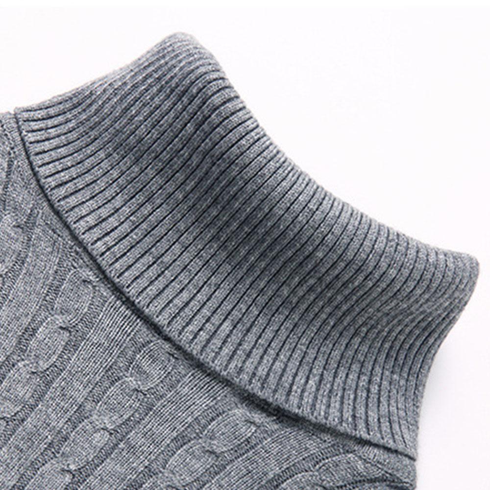 Winter Autumn Men's Formal Clohtes Striped Knit Knitwear Turtleneck Sweater For Men Tops Blouse Undershirts Work