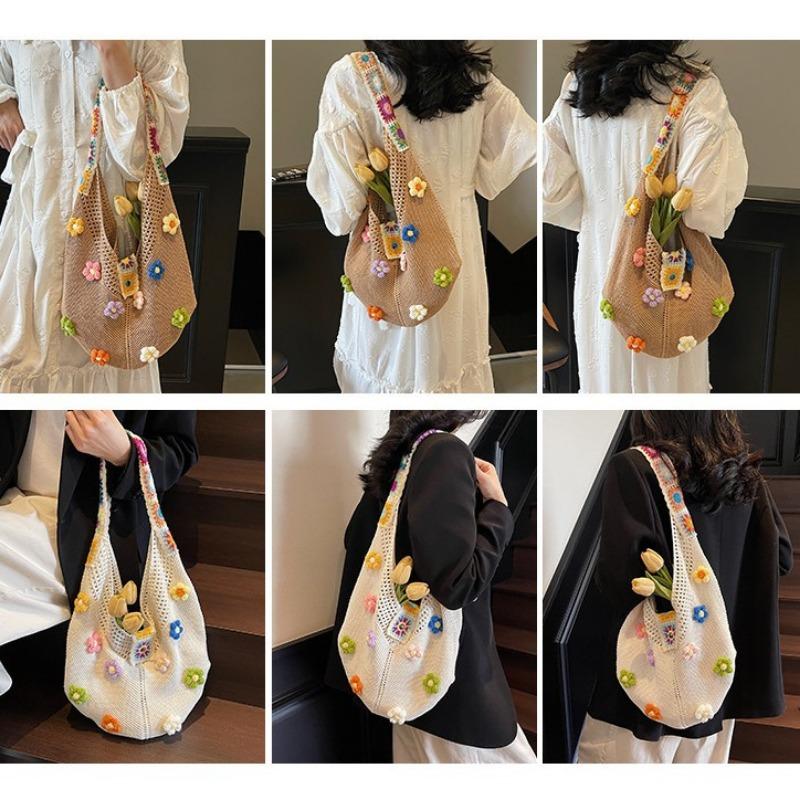 Tasche mit großer Kapazität Damen neue trendige Mode gewebte Schultertasche Tragetasche mit großer Kapazität Strohtasche