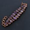 Amethyst Cuff Bracelet Real Gemstone Bangle, Copper Electroformed Bracelet Handmade Jewelry, Adjustable Bangle For Gift Women Jewelry