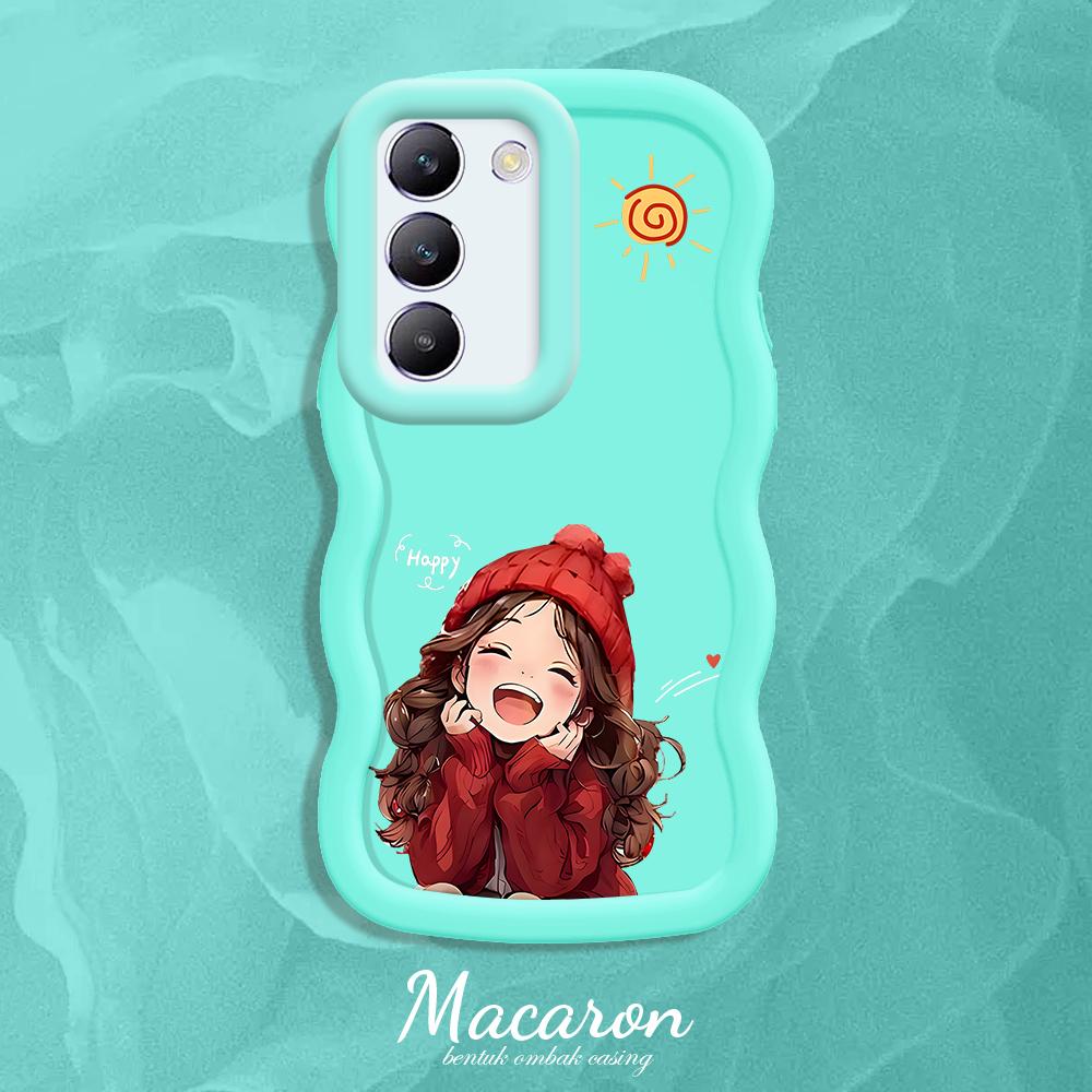 

Окрашенный узор Big Wave Edge Мягкий силиконовый материал Macaron чехол для телефона противоударный защитный резиновый чехол для OnePlus Vivo Motorola Moto Vivo Y18 синий