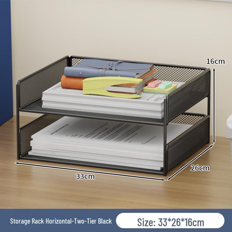 Multi-Layer Desktop File Organizer: A4 Rack & Storage Shelf for Office