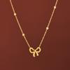 Bow Titanium Steel Necklace Women'S Niche Design Accessories Simple Versatile Light Luxury Premium Clavicle Chain