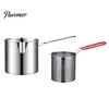 Small Deep Fryer with Basket Pot Removable Frying Basket, Durable Stainless Steel Compact Oil Filter French Fry Pan Pot, No Spill Saving for Fries And