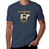 Id Smoke That Cow Grill BBQ Smoker Grilling funny pink pig head ask me about my moo cow TShirt