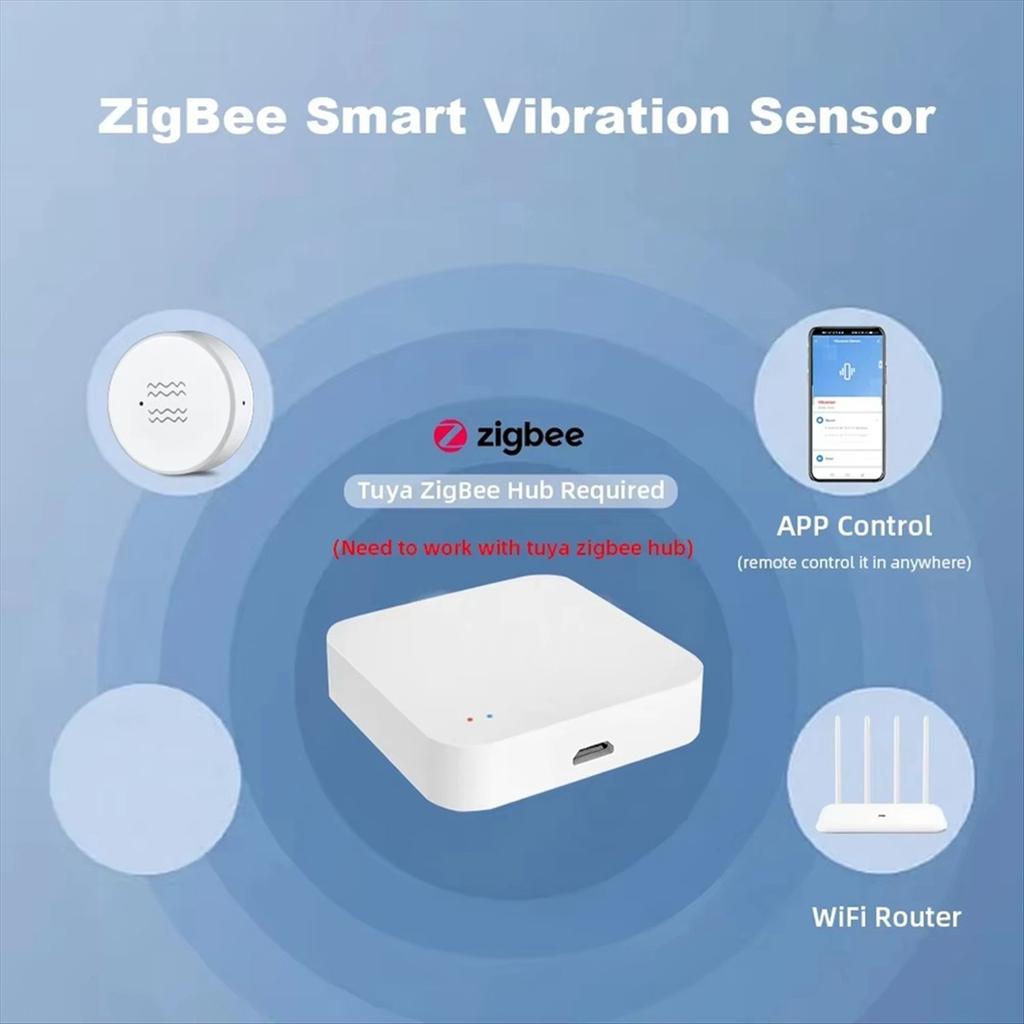 4PCS Tuya ZigBee Smart Vibration Sensor Real Time Monitoring Door Window Detection Alarm Smart Home Security System