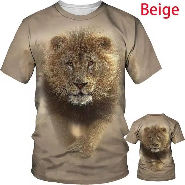 

Cool Lion Tiger 3D Digital Printing Men s and Women s T-Shirts Summer Dress Animal Short Sleeve Top XS