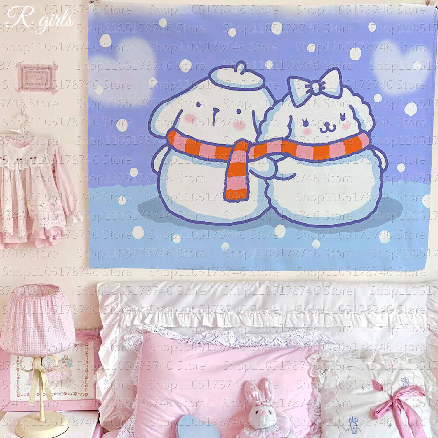 

Sanrio Melody Tapestry for Living Room Sanrio Home Decoration Melody Personalized Gifts Decorative Tapestry Decorating Items 74x94cm(29x37in)