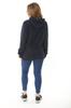Women's Style Big Size Sweatshirt Large Size Blue Two Thread Front Printed Hooded Sweatshirt