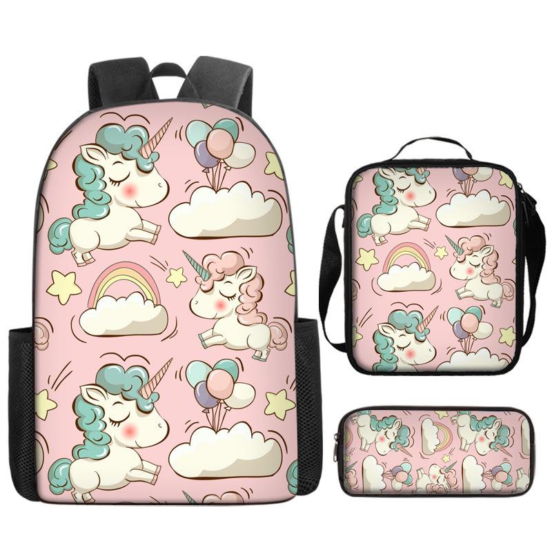Backpack Unicorn Unicorn Animal Student School Bag, Digital Color Printing Animation Cartoon Backpack