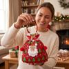Red Christmas Bags with Santa Snowman for Kids Party Candy Gift Bags