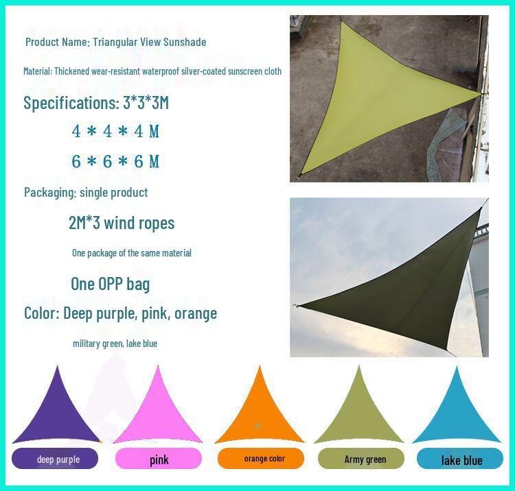 Triangular Outdoor Sunshade & Rain Shelter Canopy