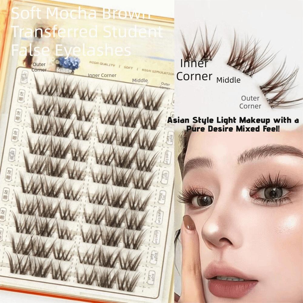 

Self Adhesive/Without Glue 48/60 Clusters False Eyelashes 8/10 Rows Fake Eyelashes Daily/Party 10 Row-with no glue
