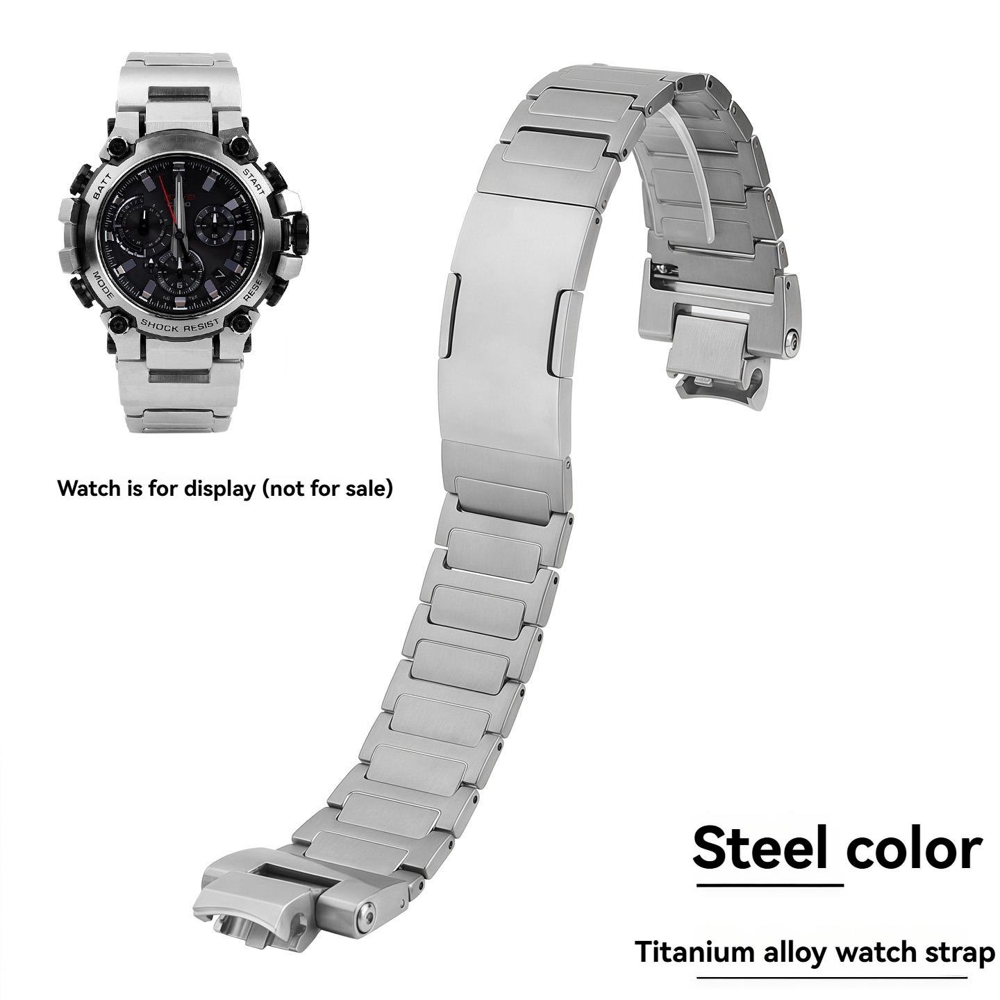 

Modified Quick Release Titanium alloy strap For Casio G-SHOCK 5672 MTG-B3000 solid Titanium metal Watchband Bracelet Accessories For MTG-B3000 серебряный