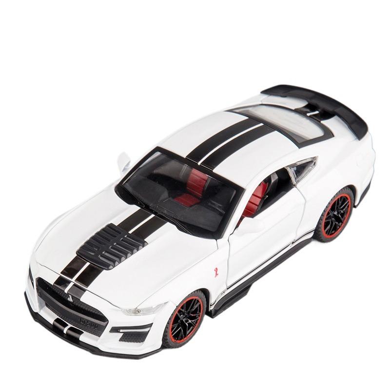 

1/32 Mustang GT500 Supercar литая модель автомобиля с инерционным механизмом коллекционная декоративная игрушка для детей новогодние подарки белый