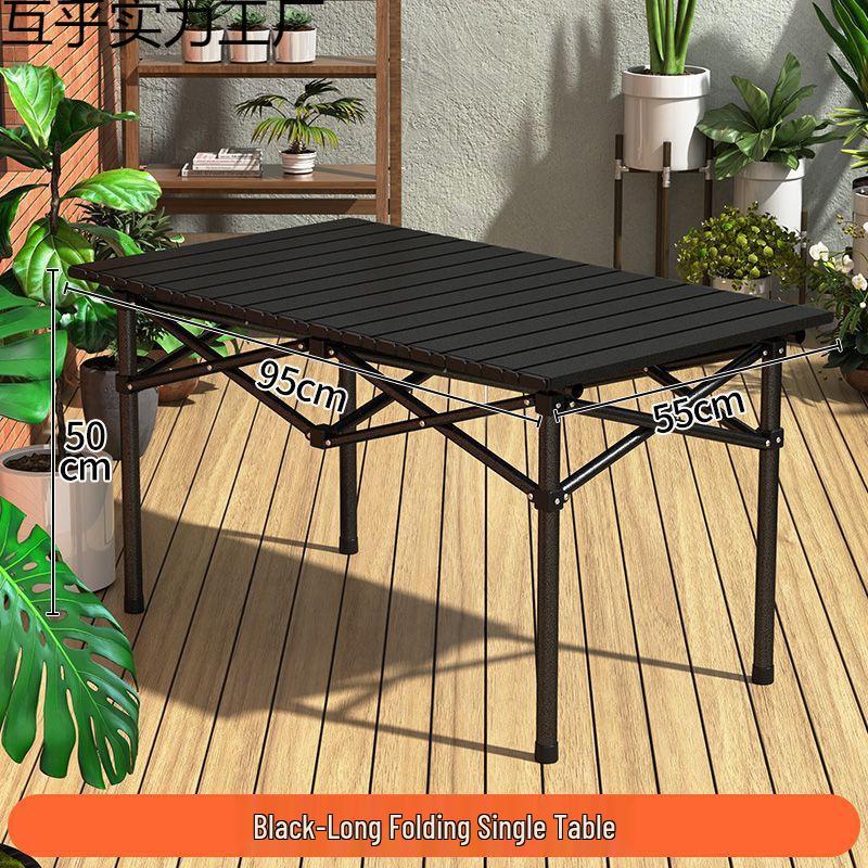 Tragbares faltbares Camping-Tisch- und Stuhlset - Aufrollbarer Picknicktisch und Liegestühle