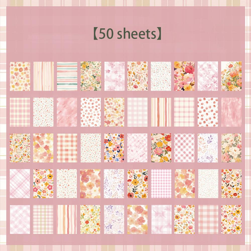 

50 sheets of emotion writing decoration base, handmade notebook, retro note paper, non stick material paper рожевий