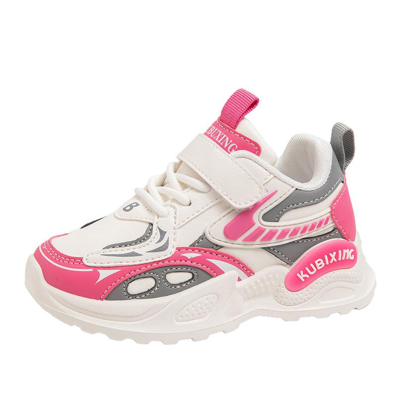 Children's Shoes Girls' Sports Shoes Autumn Middle and Large Children's Boys' Running Shoes Leather Versatile Dad Shoes