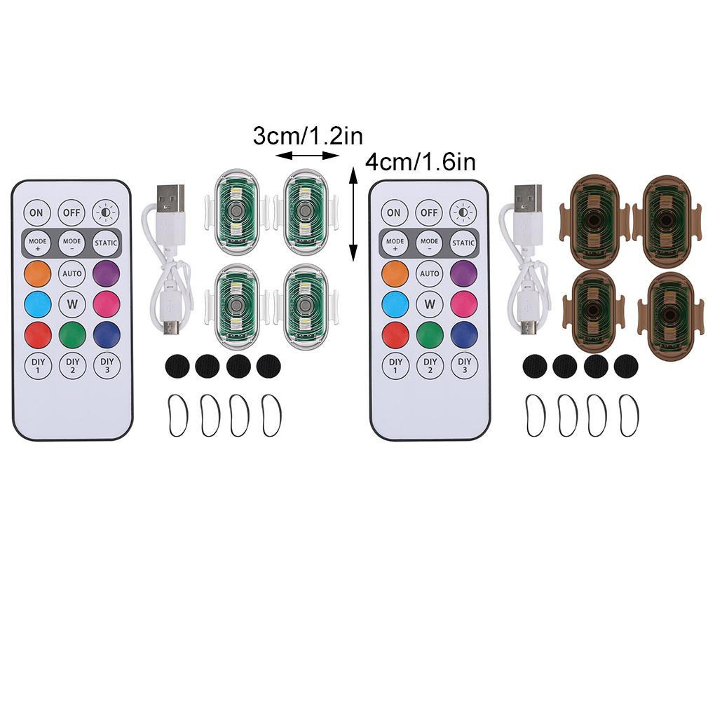 Zdalnie sterowana lampa stroboskopowa LED do samochodów 8 kolorów 10 trybów Lampa ostrzegawcza LED ładowana przez USB, migająca, brązowa