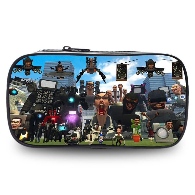 Skibidi Toilet Unique Pen Case Fashionable Polyester Unisex For Use School