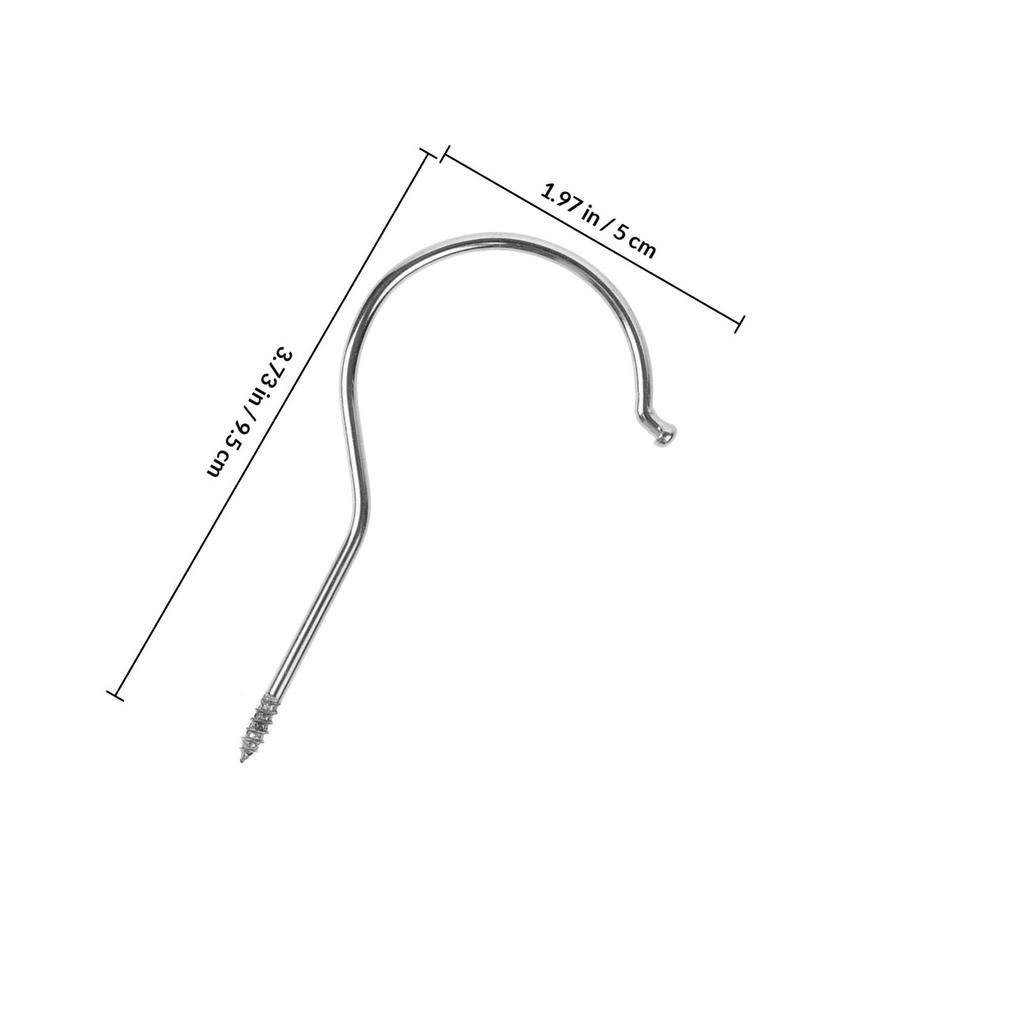 10Pcs Heavy Duty Screw Hooks Plastic Pants Clip Cast Iron Hooks for Hanging Cups Plants Keys Kitchen Bathroom Accessories