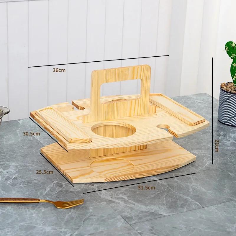 

Портативный съемный столик для пикника на открытом воздухе, деревянный столик для закусок, держатель для вина, пляжный столик для пикника, поднос для фруктов