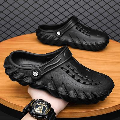 Summer Large Size Hole Shoes Men's Trendy Outer Wear Stepping On Shit Sandals Non-slip Breathable Dual-purpose Beach Slippers