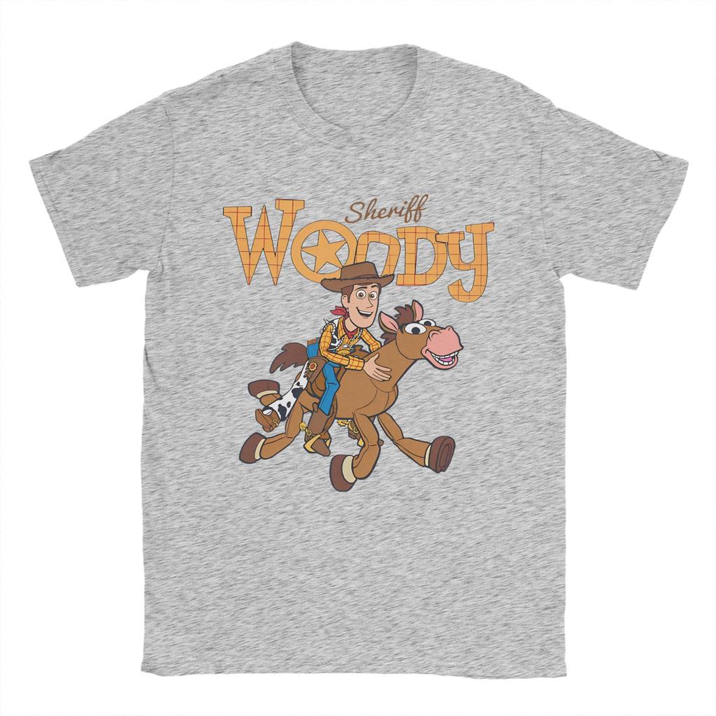 Koszulka Męska Toy Story Kreskówka Zdjęcie Grupowe Buzz Lightyear Woody Casual Bawełna Czysta T-shirty Okrągły Dekolt Krótki Rękaw Koszulka Prezent Ubrania