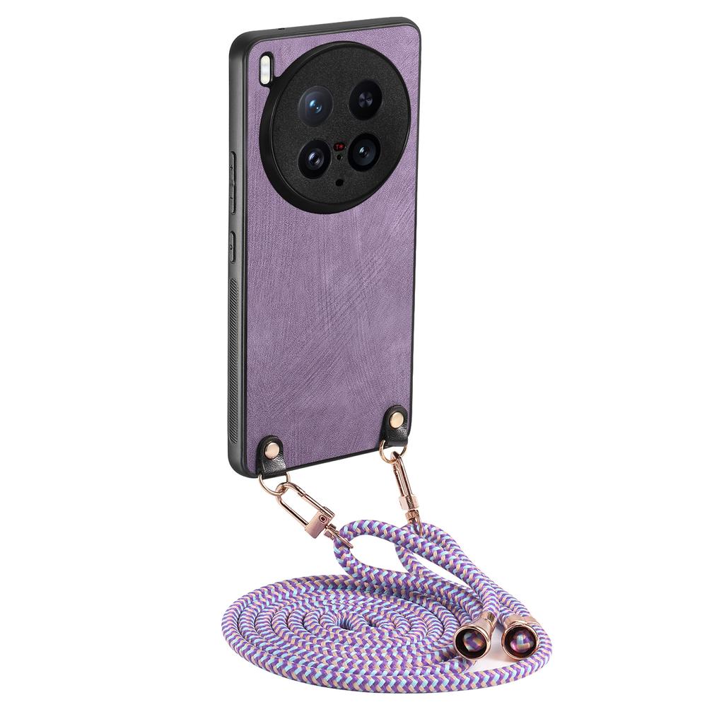 For Vivo X200 Ultra 5G Retro Leather Phone Back Cover with Adjustable Strap