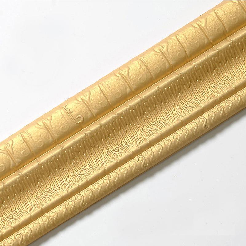 2.3m Decorative 3D Pattern Decorative Self Adhesive Waterproof Wallpaper Line Skirting Line Living Room Wall Paste