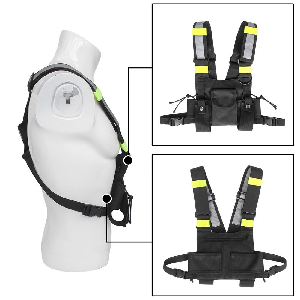 Men's Holster Vest Way Radio Walkie Talkie Adjustable Shoulder Straps Vest For Men Women Survival Biking Work Camping Fishing