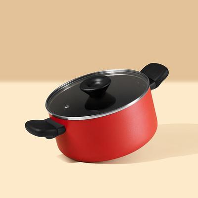 BAUHAUS Induction Nonstick Stew Pot (20cm) No PFOA Red