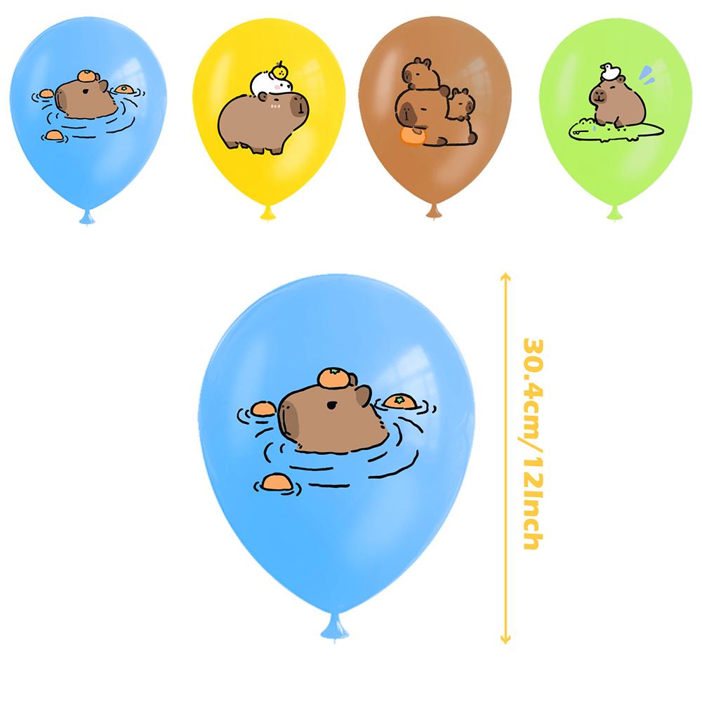 30 stk Capybara Festdekorasjoner Inkluderer en Banner, Kaketopper, Ballonger