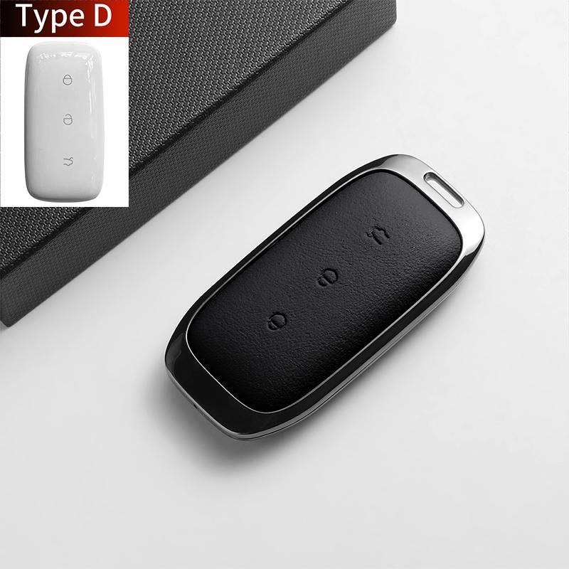 For Geely Coolray X6 Atlas Monjaro Tugella Geometry C Emgrand Global Kulrey Hawk GX7 Okavango Leather Metal Car Key Case Cover