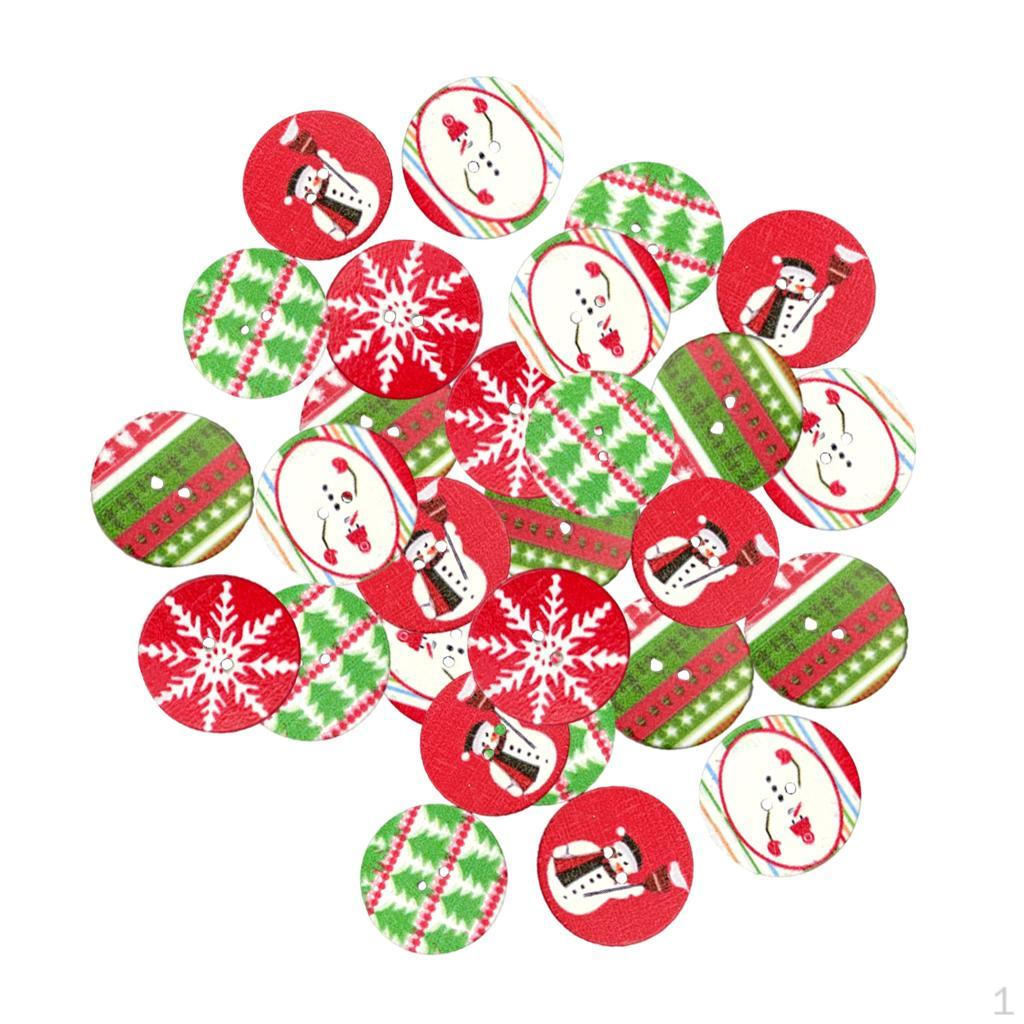 

100 шт., рождественские принадлежности для рисования с 2 отверстиями для шитья, ткань для скрапбукинга, рукоделие, ручная работа 15mm