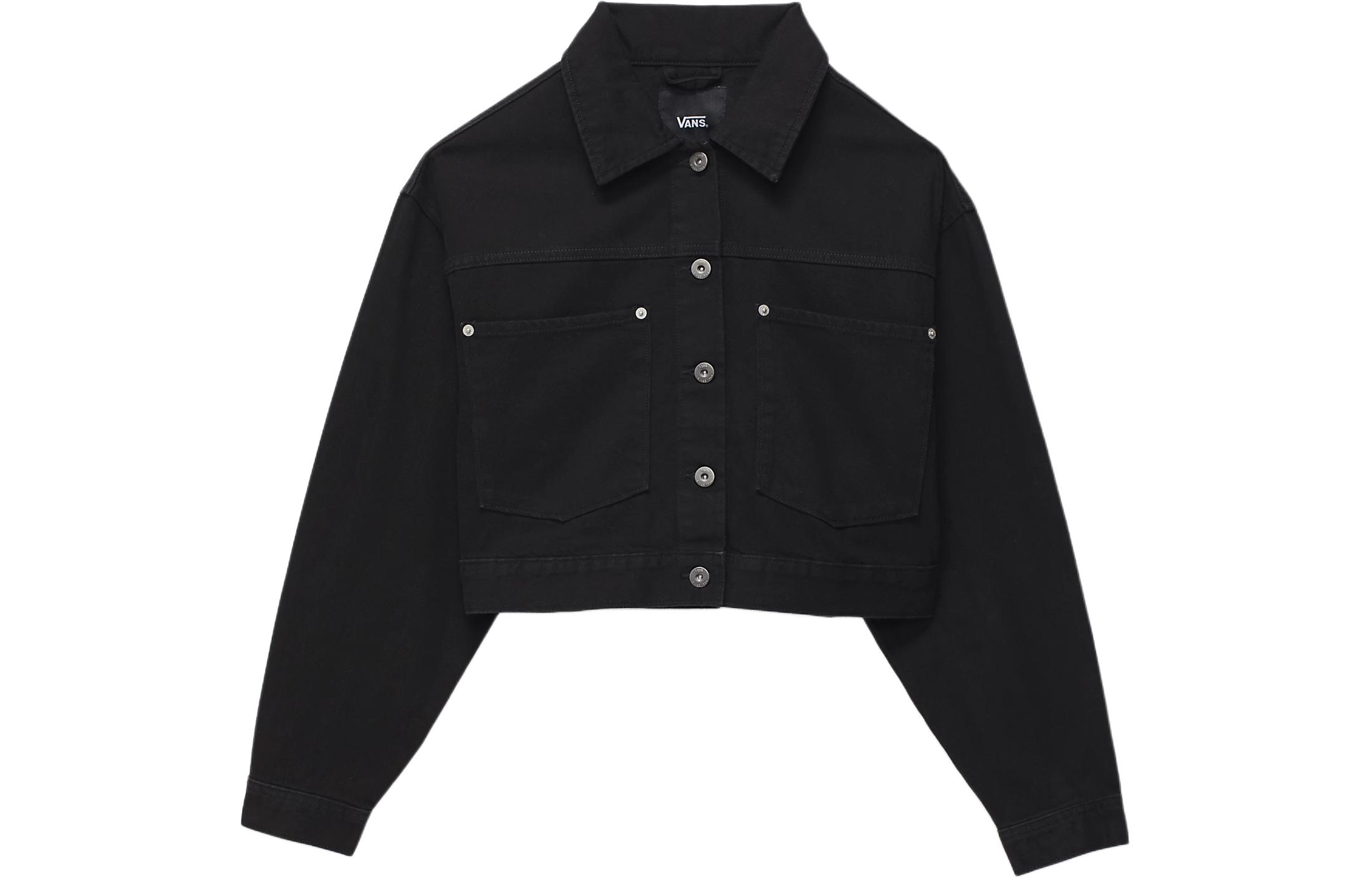 Vans Raynes Crop Trucker Jacket Jackets  Coats Women s Black VN000G8SBLK XL