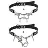 European American Style Leathers Collar Trend Punk Bone Pentagrams Neck Bands Adjustable Length Neckchain Accessories