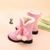 Children's Snow Boots, Girls' Boots, Winter Boots, Middle-aged Children with Plush Baby Princess Short Boots, Girls' Cotton Shoes