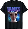 James The Cat Meme Funny Silly Cats Brainrot Meme Cat Lover Men Unisex T-Shirt