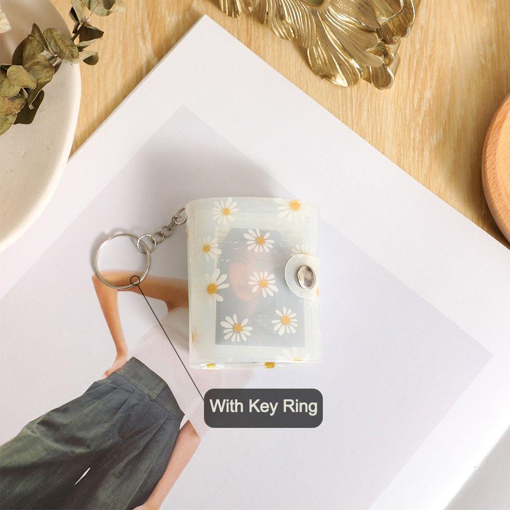 PVC Mini Photo Album Little Daisy Backpack Keyring New Name Card Book