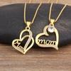 Nidin Hot Sale Heart Shape Mom Letter Charm Pendant Necklace 5 Styles For Women Female Shine Zircon Jewelry Mother's Day Gifts