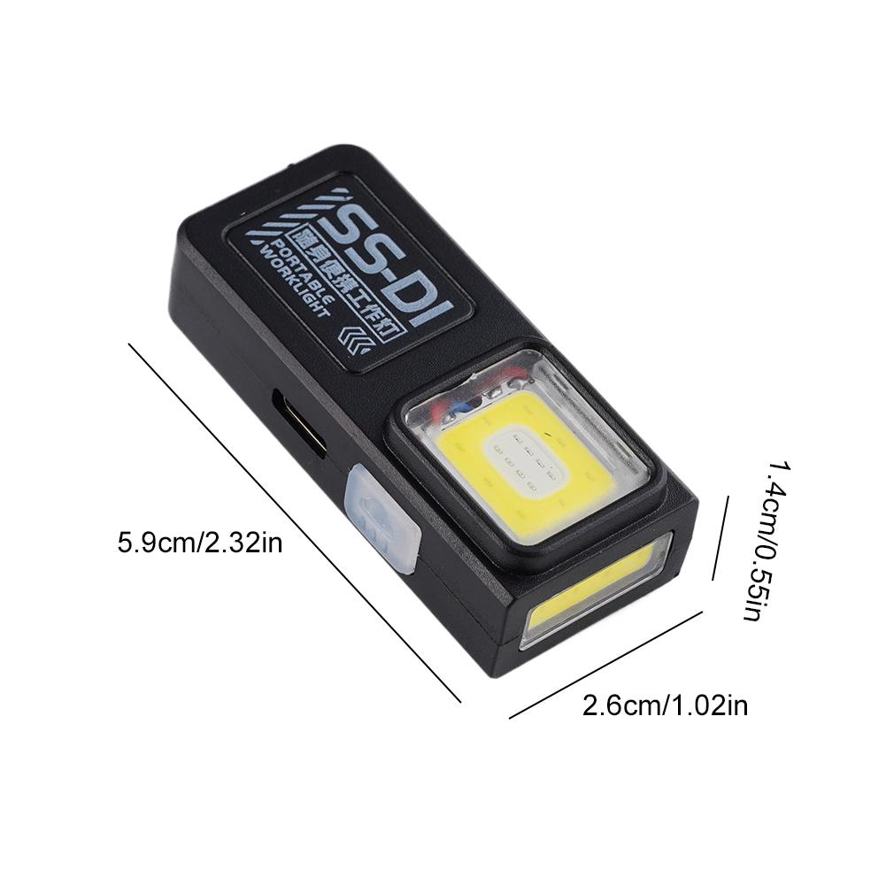 LED Keychain Flashlight USB-C Rechargeable 600Lm Portable Mini Torch Light Pocket Lantern Flood Work Light With Magnet