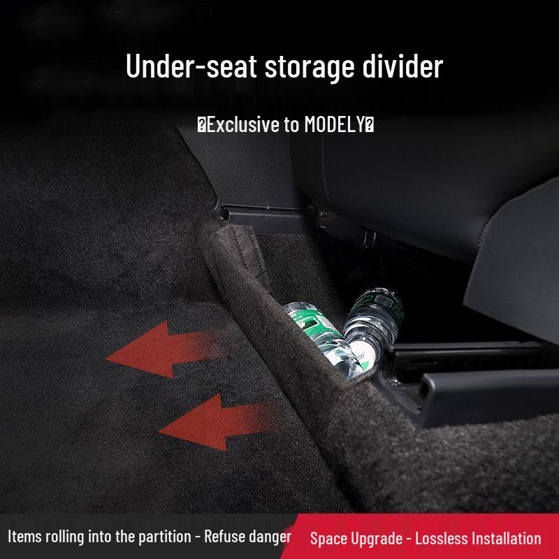 Tesla Model Y Under Seat Storage Partition and Interior Modification Baffle