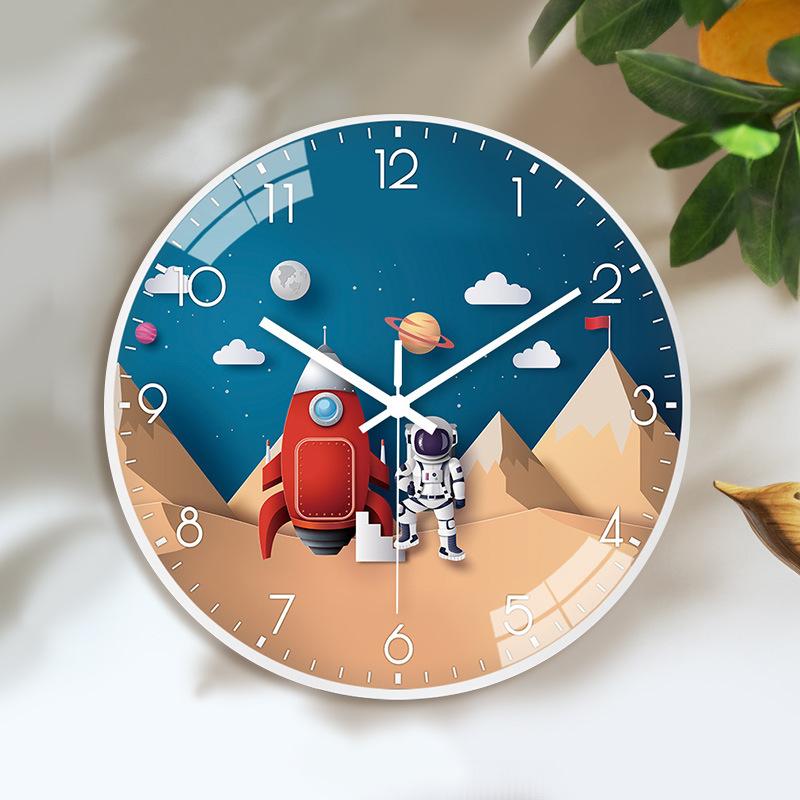 8-inch 20cm Wall Clock Children's Room Bedroom Mute Clock Living Room Children's Planet