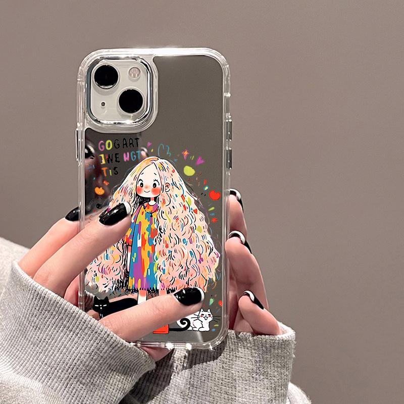 Etui na telefony komórkowe iPhone 11 13 XR 15 Pro Max 12 14 Pro Max Etui iPhone 16 XS Max Lustrzane etui ochronne Lustro Wykwintna kreskówka Wodoodporna